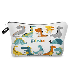Dino Pattern Zipper Storage Bag Cosmetics Pouch