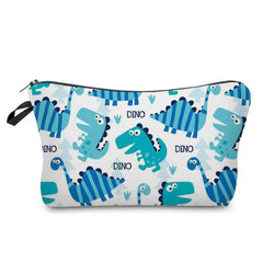 Dino Pattern Zipper Storage Bag Cosmetics Pouch