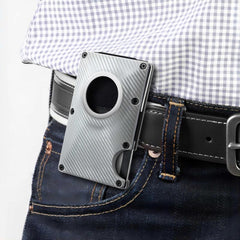 Carbon Fiber Card Holder Anti Theft Wallet Metal Clip