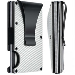 Carbon Fiber Card Holder Anti Theft Wallet Metal Clip