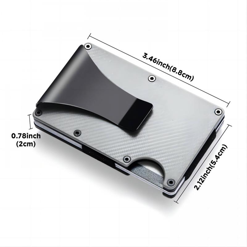 Carbon Fiber Card Holder Anti Theft Wallet Metal Clip