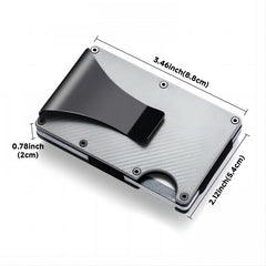 Carbon Fiber Card Holder Anti Theft Wallet Metal Clip