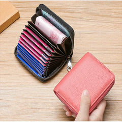Men's Casual Leather Card Holder Zipper Coin Purse