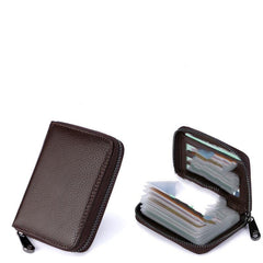 Men's Casual Leather Card Holder Zipper Coin Purse