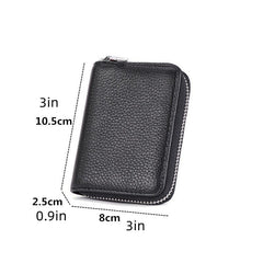 Men's Casual Leather Card Holder Zipper Coin Purse