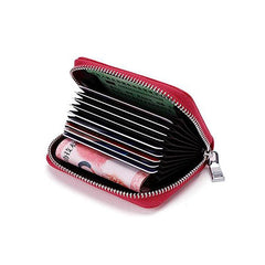 Men's Casual Leather Card Holder Zipper Coin Purse