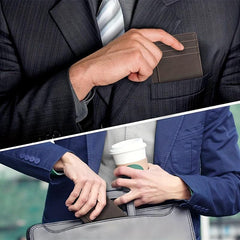 Men's Slim Wallet RFID Blocking Front Pocket Money Clip Wallet