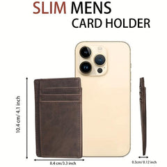 Men's Slim Wallet RFID Blocking Front Pocket Money Clip Wallet