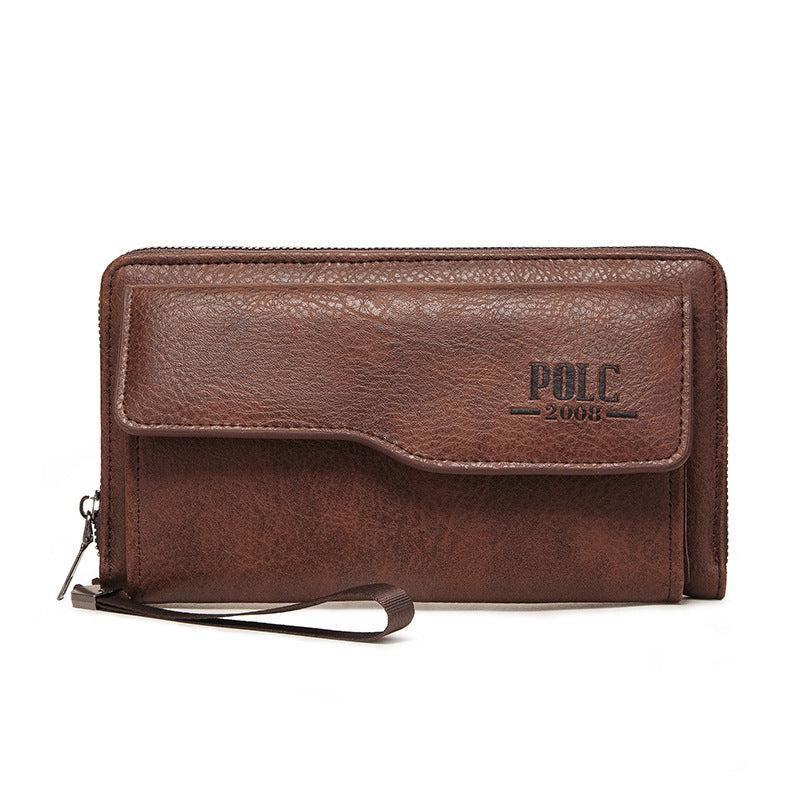 Men's Leather Money Clip Wallet Large Capacity Card Holder