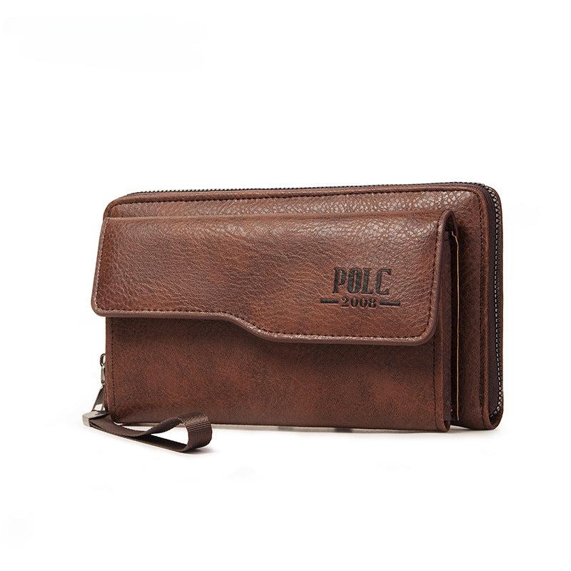 Men's Leather Money Clip Wallet Large Capacity Card Holder