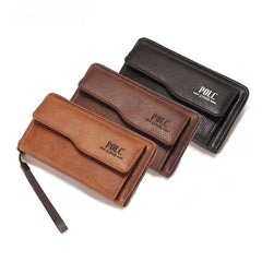 Men's Leather Money Clip Wallet Large Capacity Card Holder
