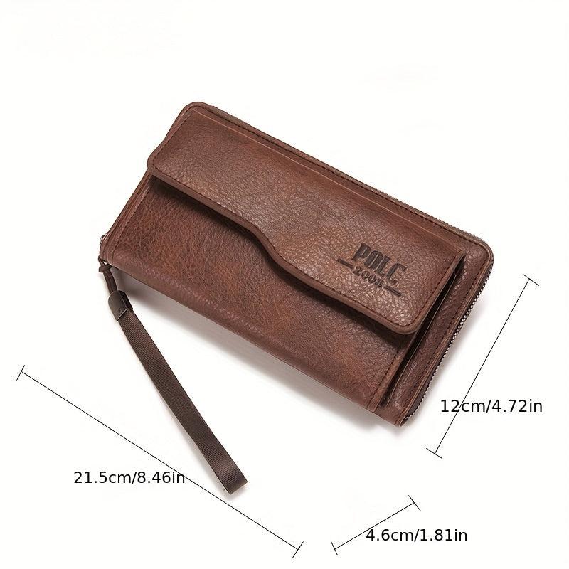 Men's Leather Money Clip Wallet Large Capacity Card Holder