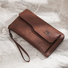 Men's Leather Money Clip Wallet Large Capacity Card Holder