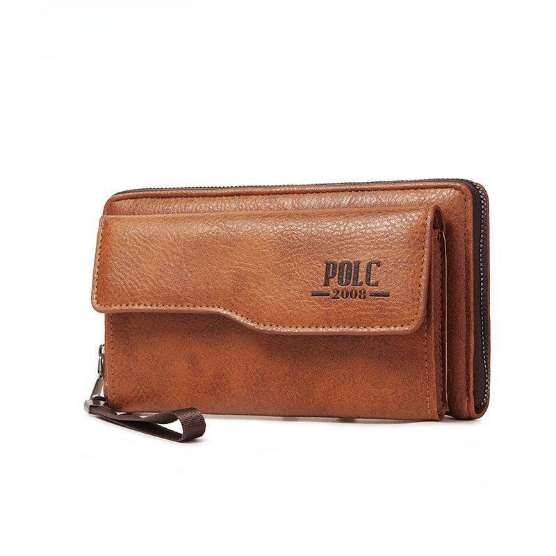 Men's Leather Money Clip Wallet Large Capacity Card Holder