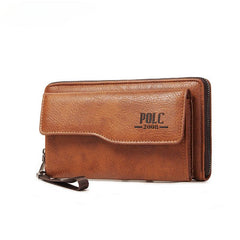 Men's Leather Money Clip Wallet Large Capacity Card Holder