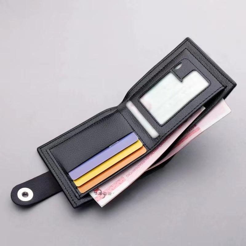 Men's Leather Short Wallet Money Clip Card Holder Coin Purse