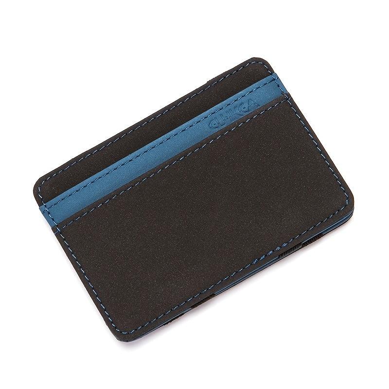 Men's Leather Magic Wallet Money Clips Elastic Band Slim Purse