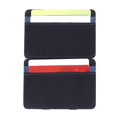 Men's Leather Magic Wallet Money Clips Elastic Band Slim Purse