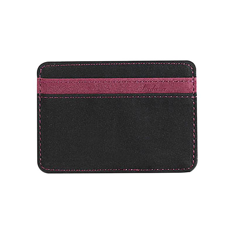 Men's Leather Magic Wallet Money Clips Elastic Band Slim Purse