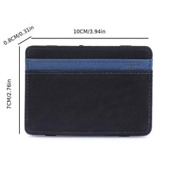 Men's Leather Magic Wallet Money Clips Elastic Band Slim Purse