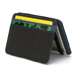 Men's Leather Magic Wallet Money Clips Elastic Band Slim Purse