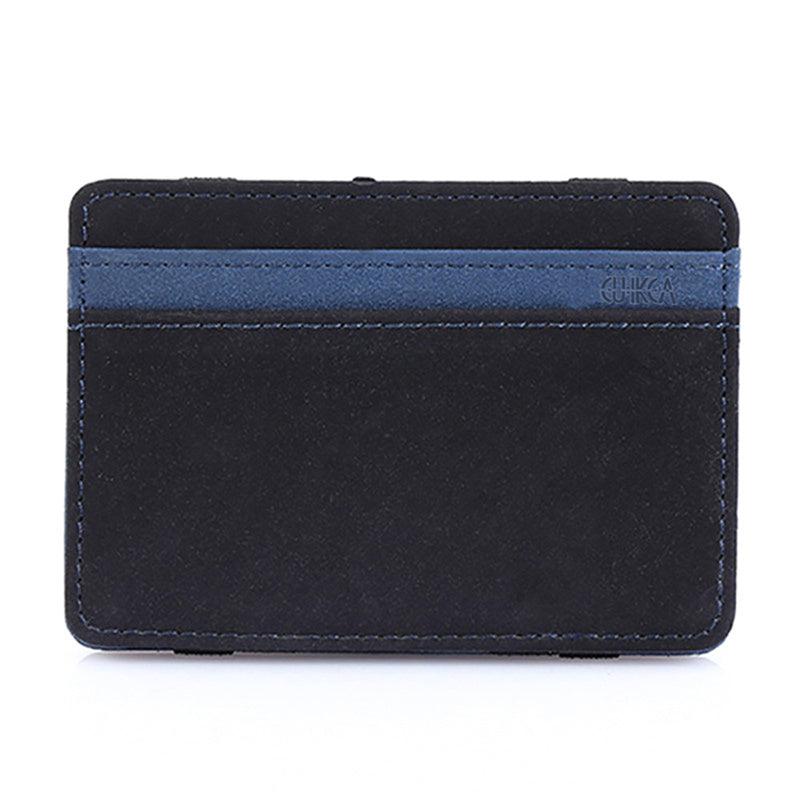 Men's Leather Magic Wallet Money Clips Elastic Band Slim Purse