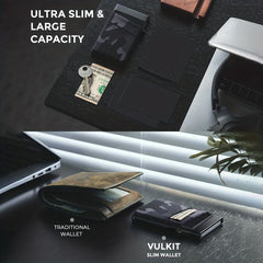Men's Camo Pop Up Card Holder with Money Pocket Minimalist Aluminum Wallet