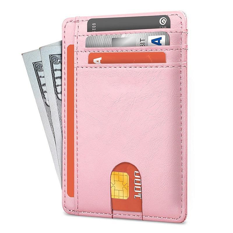 RFID Blocking Leather Slim Front Pocket Wallet for Men