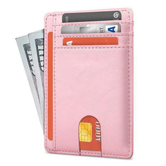 RFID Blocking Leather Slim Front Pocket Wallet for Men