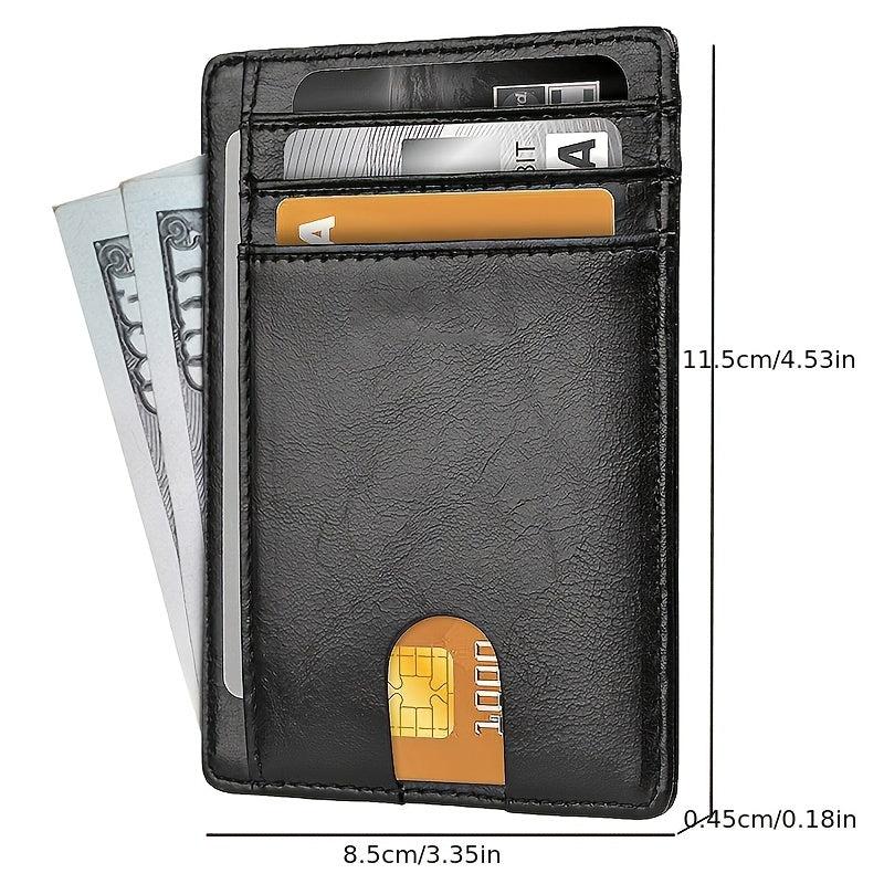 RFID Blocking Leather Slim Front Pocket Wallet for Men