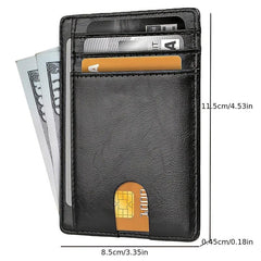 RFID Blocking Leather Slim Front Pocket Wallet for Men