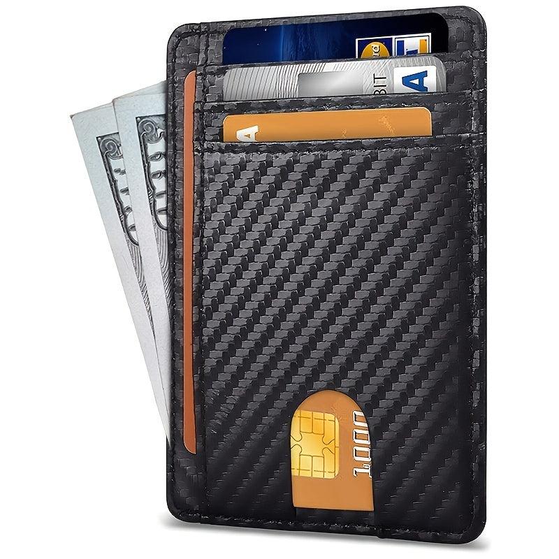 RFID Blocking Leather Slim Front Pocket Wallet for Men