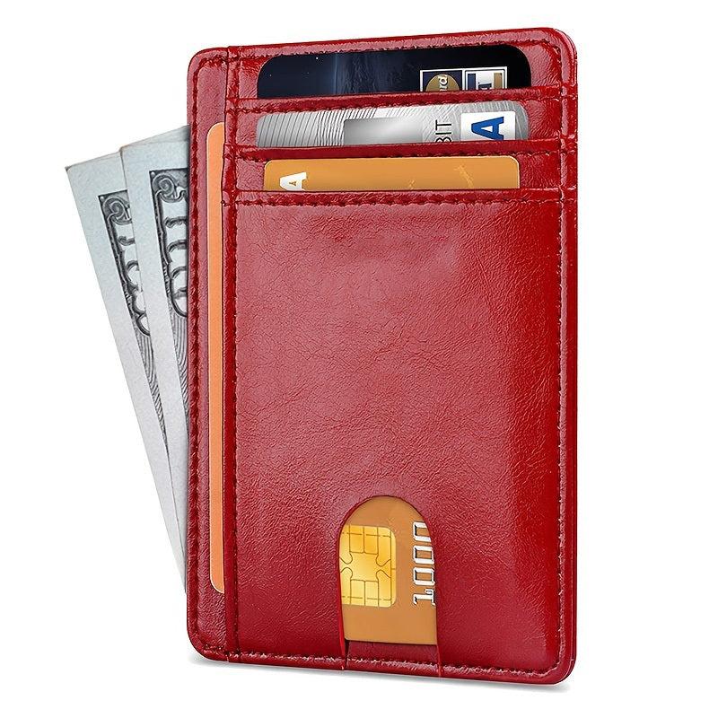 RFID Blocking Leather Slim Front Pocket Wallet for Men