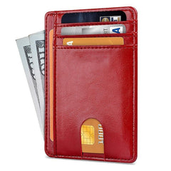 RFID Blocking Leather Slim Front Pocket Wallet for Men