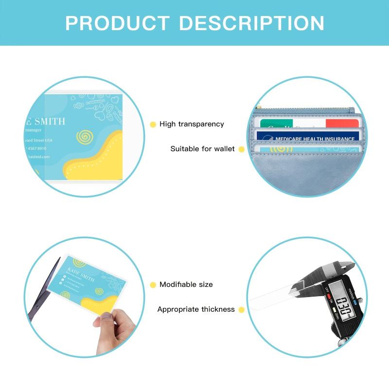 20pcs Transparent Vertical Card Holder Credit Card Protector Sleeves