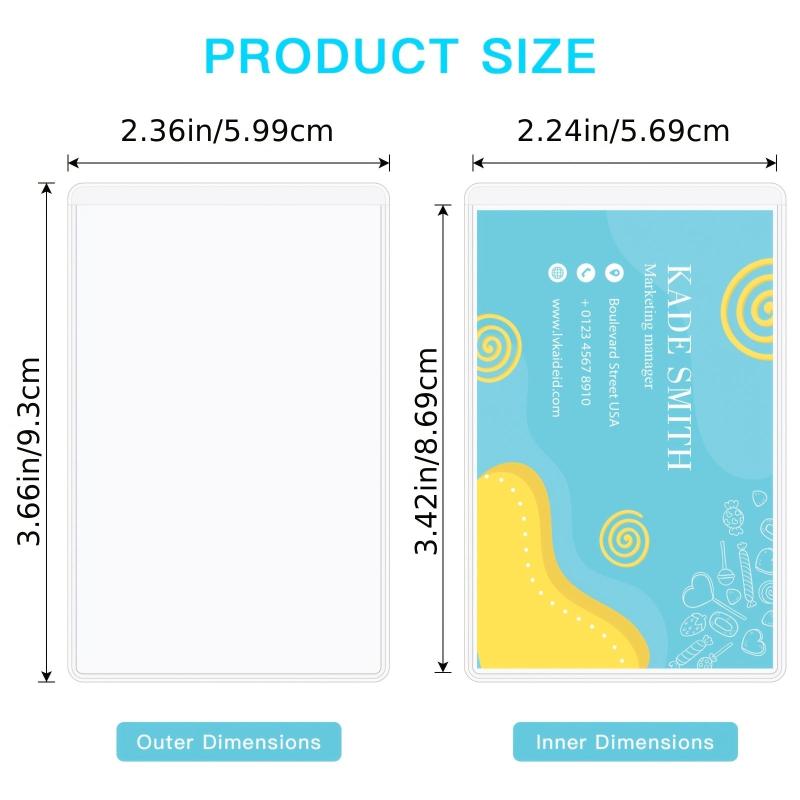 20pcs Transparent Vertical Card Holder Credit Card Protector Sleeves