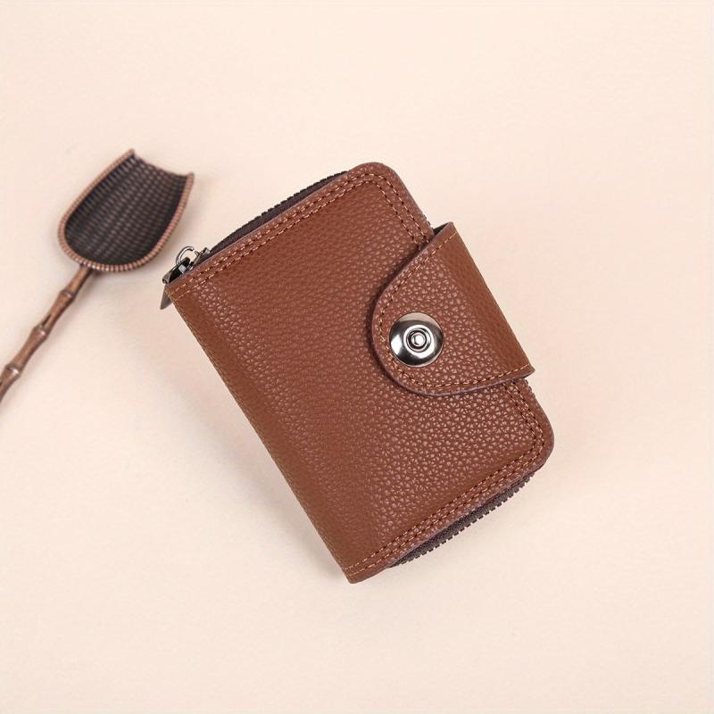 Men's Vintage Leather Zipper Card Holder Wallet