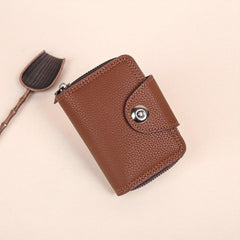 Men's Vintage Leather Zipper Card Holder Wallet