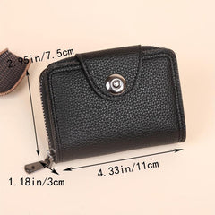 Men's Vintage Leather Zipper Card Holder Wallet