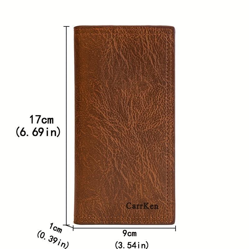 Men's Soft Leather Long Wallet Cash Purse Clutch Bag
