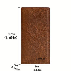 Men's Soft Leather Long Wallet Cash Purse Clutch Bag