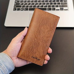 Men's Soft Leather Long Wallet Cash Purse Clutch Bag