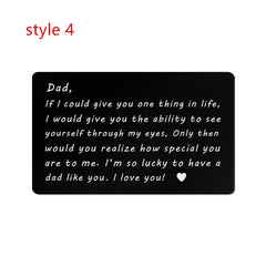 Engraved Metal Card Wallet Insert To Dad From Daughter/Son