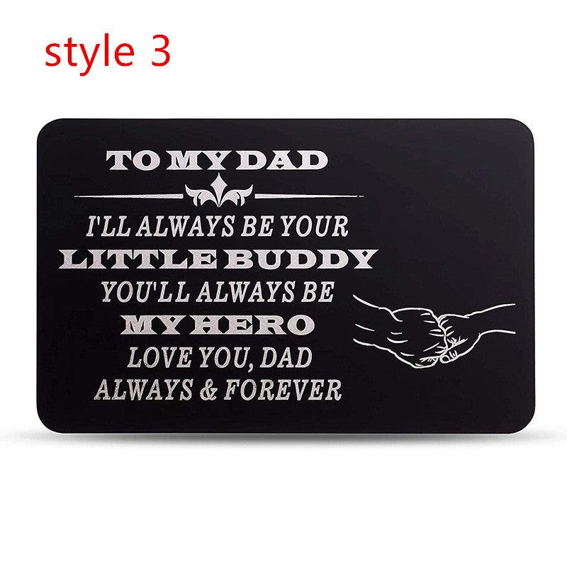 Engraved Metal Card Wallet Insert To Dad From Daughter/Son