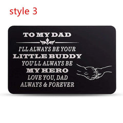 Engraved Metal Card Wallet Insert To Dad From Daughter/Son