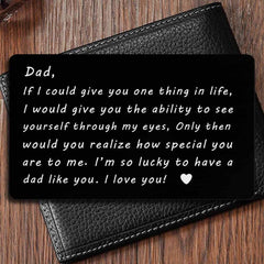 Engraved Metal Card Wallet Insert To Dad From Daughter/Son