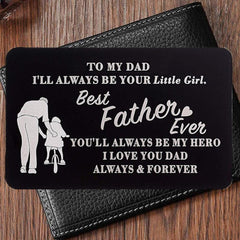 Engraved Metal Card Wallet Insert To Dad From Daughter/Son