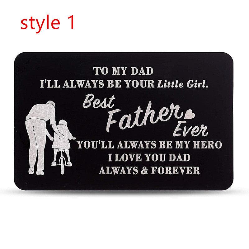Engraved Metal Card Wallet Insert To Dad From Daughter/Son