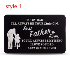 Engraved Metal Card Wallet Insert To Dad From Daughter/Son