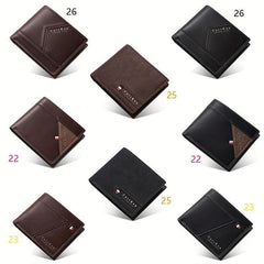 CarrKen Men's Short PU Leather Wallet with Money Clip